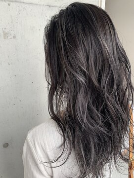 リアン(Lien) Lien☆ローライトシアーグレー×デザインカラー×ルーズウェーブ