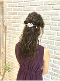 華やかハーフアップ