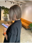 compact short bob×highlight_まろやかクリーミーベージュ_