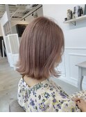 10代20代30代韓国ヘルシーピンクベージュ外ハネロブ