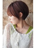 大人可愛い20代30代40代黒髪前下がりひし形小顔ボブ丸みショート