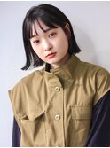 切りっぱなしボブ/美髪のススメ/フルバング/暗髪/韓国風