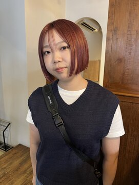 ロティー(loty) 【hono】レッドカラー/ぱつっとボブ/暖色カラー