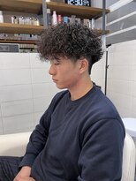 髪屋 紬 メンズ波巻きスパイラルパーマプードルパーマ