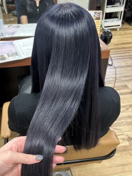 デビュー ヘアーメイク 黒髪/ボブルフ/ネビージュ/小顔/ワンレン/水戸/髪質改善/前髪