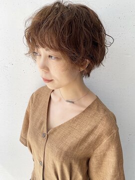 シュリット(schritt) ゆるふわマッシュショートゆるパーママロンベージュ渋谷mutsuki