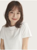 ミディアムヘア/斜めバング/グレージュカラー/銀座