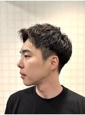 ショートツイストパーマツーブロックアップバング簡単束感セット