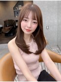 くびれヘア/顔周り/韓国/レイヤーカット/黒髪/ミディアム/錦糸町