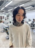 アンニュイパーマ　メンズ　ミディアム