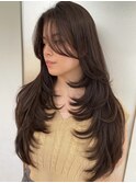 韓国ヘアーハッシュカットレイヤーカットハイライトカラー