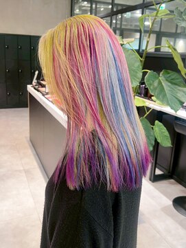 アルバム 新宿(ALBUM SHINJUKU) ハイトーンロング顔周りレイヤーダブルカラー_ba572093