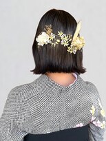 ティアトロアンドリミテバイティアトロ(teatro&limite by teatro)&nbsp;タイト ヘアアレンジ 外ハネボブ 20代 成人式 着物ヘア 美髪