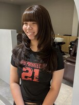 ワークスヘアー(WORKS HAIR)&nbsp;ロングレイヤーカット×透明感ブラウン