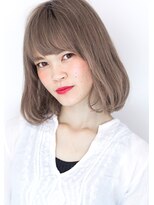 ☆ グレージュ & ハイライト ☆ デザインカラーワンカールボブ☆