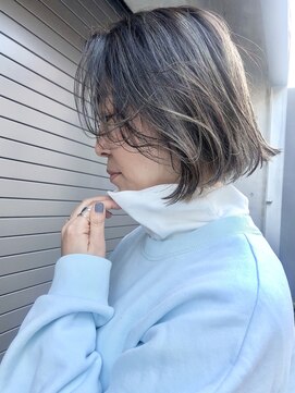 ワール(whirl.) ダークグレージュ×切りっぱなしボブ☆