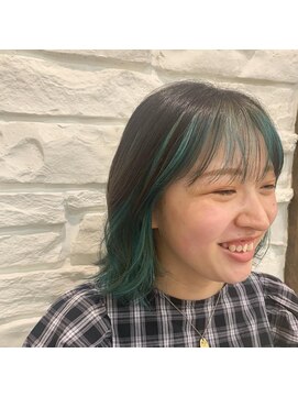 ソレイユ フタガワ(SOLEIL FUTAGAWA) 大人気♪エメラルドグリーンのインナーカラー☆