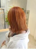 オレンジベージュ×外ハネボブ