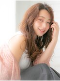 三軒茶屋_レディース_ロング_ブラウン_コテ巻き_コスメパーマ