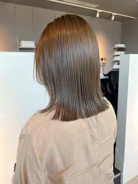 ヘアーエスクールシーユー 枚方T-SITE店(hair S.COEUR×Cu) ミディボブ/ベージュカラー