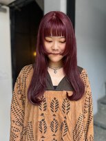 テテ ニコ(tete nico)&nbsp;【大前】ブリーチなしダブルカラーでローズルビーレイヤーカット