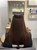 艶髪ストレート×セミロング×ブラウン×髪質改善【広島】