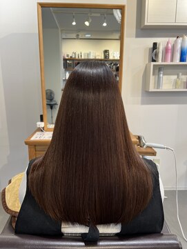 アンクル(ancre) 艶髪ストレート×セミロング×ブラウン×髪質改善【広島】