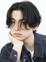 センターパートカルマヘアニュアンスパーマアップバング韓国原宿