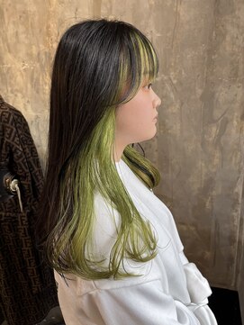 フルアヘッド(FULL A HEAD) 初カラーにも！イエローグリーンのインナー推しカラー