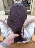 ブリーチなしダブルカラーラベンダーピンク赤髪夏カラー