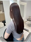 大人シアーベージュミニウルフボブミディアムレイヤー