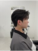 ダウンパーマ　センターパート　ニュアンスパーマ