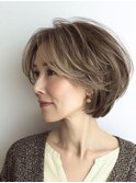 ◇大人可愛い20代30代40代50代前下がりショートボブ丸みショート