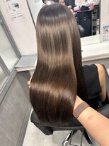 ALUSHE 船堀　完全個室　髪質改善　縮毛矯正　ボブ　白髪ぼかし【10/1OPEN(予定)】&nbsp;髪質改善オージュア透明感ベージュカラーミニボブ船堀