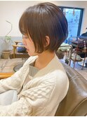 大人かわいい丸みショート小顔カット☆ひし形ヘア透明感カラー