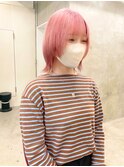 ピンクベージュダブルカラーハイトーンカラーケアブリーチ