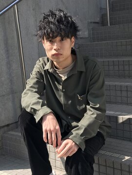 クレスト 近江八幡店(CREST) マッシュツーブロックメンズパーママッシュウルフメンズカット