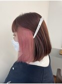 イヤリングカラー☆ピンク☆ハイトーンカラー
