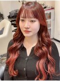 艶髪ハイトーンチェリーレッド韓国レイヤーカットお客様ヘア☆