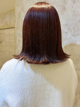 ダブルバイグリッター(W by GRITTERs) チェリーブラウン 暖色系カラー 外ハネアレンジ 髪質改善