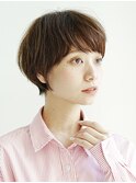 丸みショート・ボブ/丸顔/前髪あり/絶壁解消/40代/30代/長め