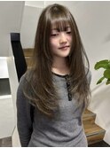 レイヤーカットフェイスレイヤーオリーブベージュ