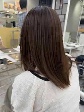 ディジョン(Dijon) 韓国顔まわりレイヤーカットグレージュオリーブベージュブラウン