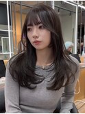 黒髪カタログココアベージュ小顔オリーブグレークラゲヘアー博多