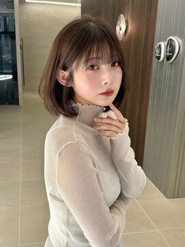 横浜髪質改善ミディアム内巻きワンカールレイヤーハッシュボブ