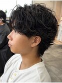 シャドウパーマ/センターパート/サーフカール/メンズパーマ/千葉