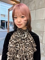 テトヘアー(teto hair)&nbsp;ウルフレイヤー/ルーツカラー/三毛猫カラー/ピンクベージュ