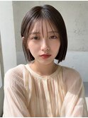 【NOA】切りっぱなしボブ×シースルーバング×透明感グレージュ