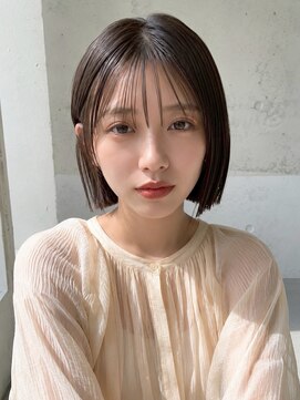 ノア 三宮店(NOA) 【NOA】切りっぱなしボブ×シースルーバング×透明感グレージュ
