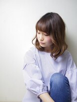エルデ ナインズ ヘアー スタンド 川口店(elde 9's HAIR STAND)&nbsp;T.小顔&フェアリーグレージュの大人かわいい切りっぱなしボブ